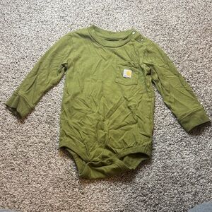 Carhartt Kids Green Long Sleeve Bodysuit